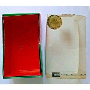 Vintage Christmas Round the World Poland Ornament Box EMPTY Sears